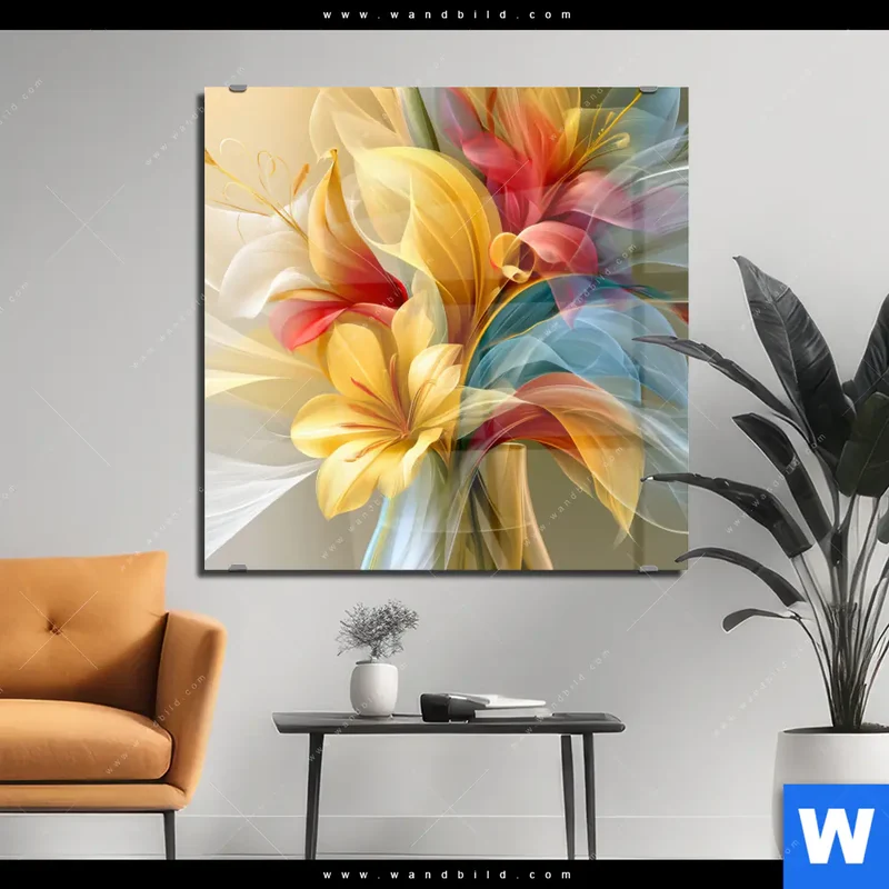 Acrylglasbild | Leuchtende Lilienträume | Quadrat