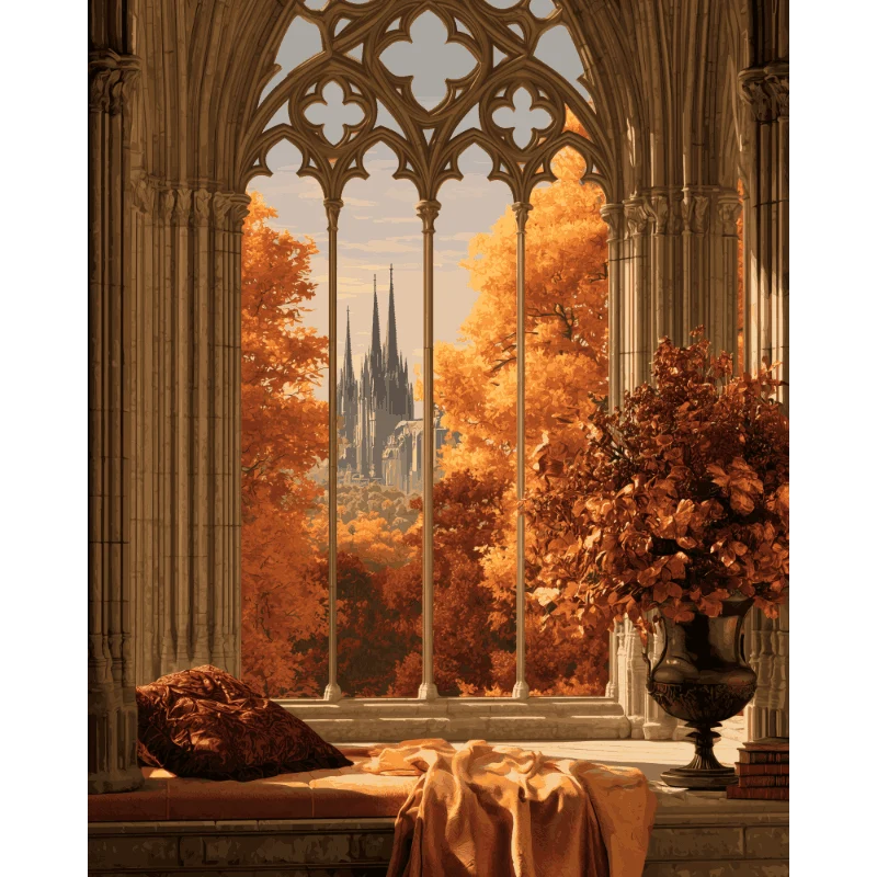 Gotisches Herbstfenster