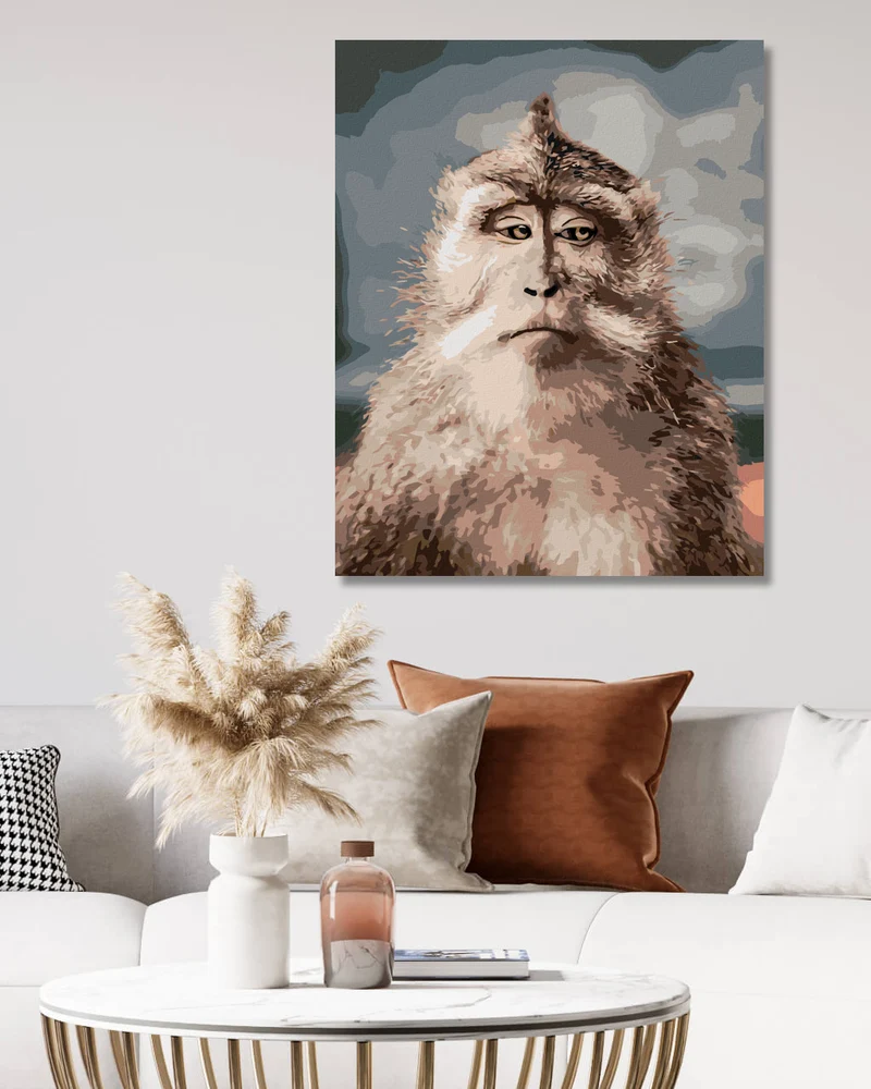 Diamond painting - AFFE MIT ERNSTEM GESICHT