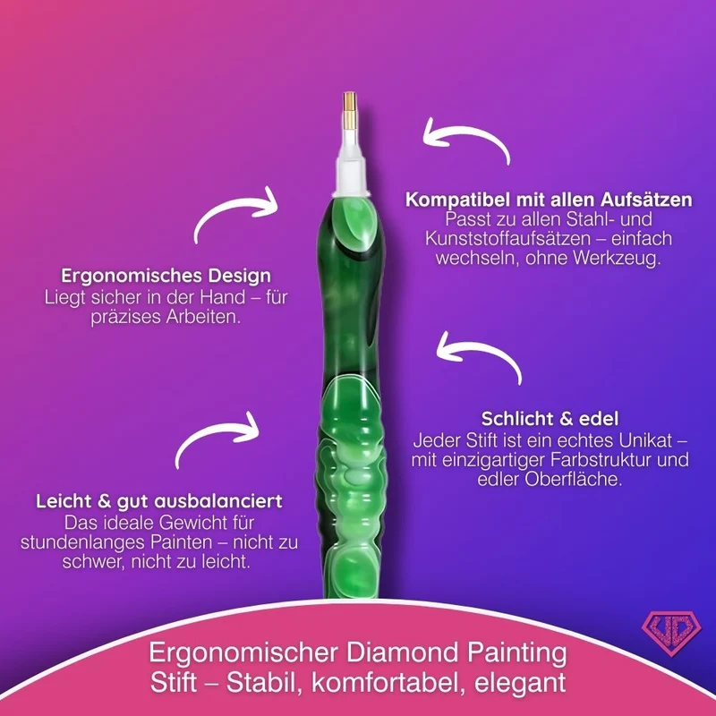 Diamond Painting Ergonomischer Premium-Stift – Emerald Grip