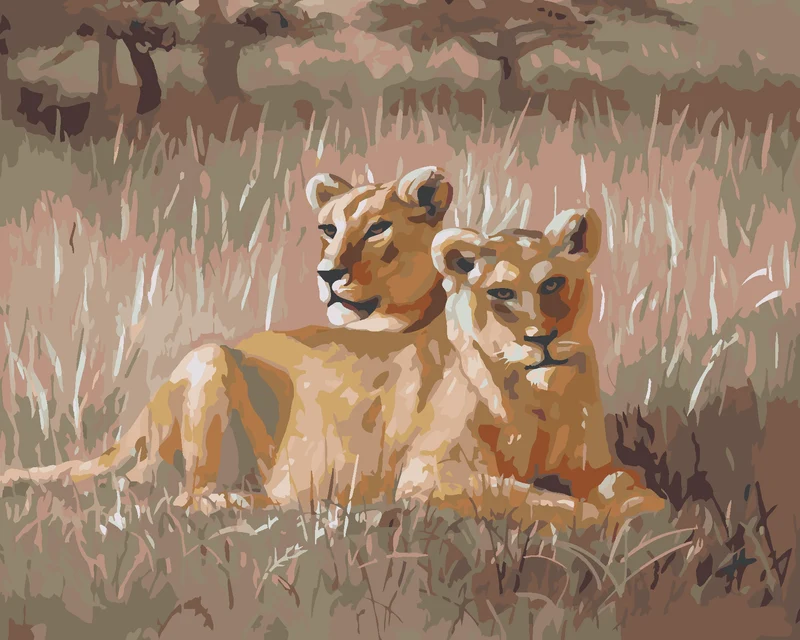Diamond painting - RUHENDER LÖWE (D. RUSTY RUST)