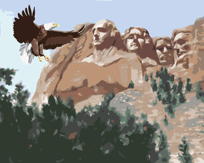 Diamond painting - ADLER AM MOUNT RUSHMORE (D. RUSTY RUST)