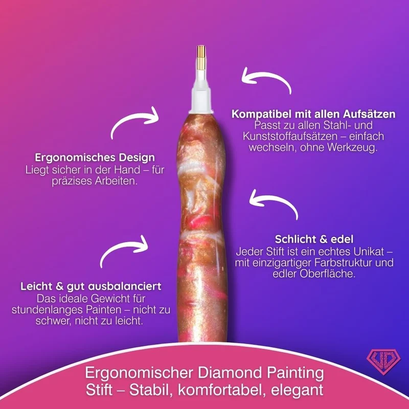 Diamond Painting Ergonomischer Premium-Stift – Golden Rosewood