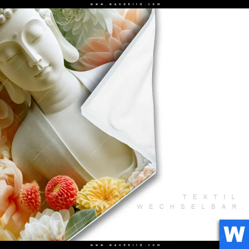 Wechselmotiv | Buddha im Blütenglück | Quadrat