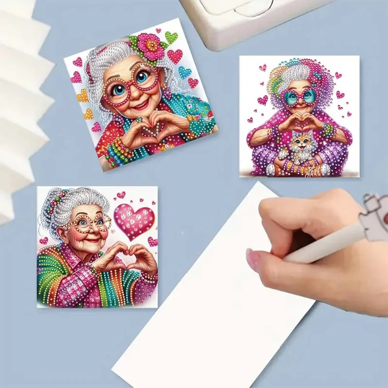 5D Diamond Painting Grußkarten – Herzliche Omas voller Liebe