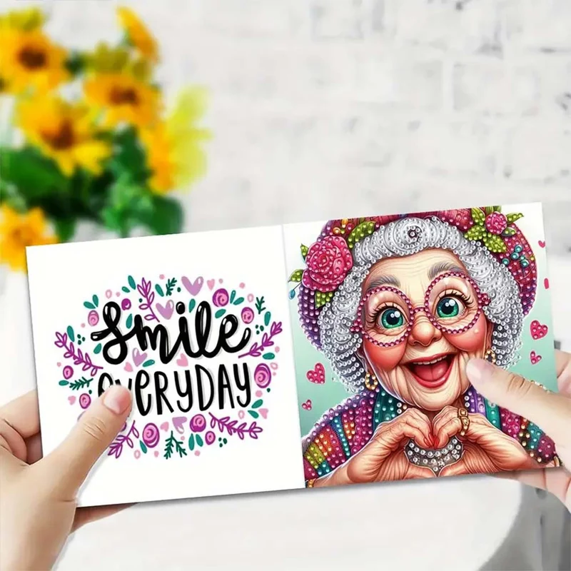 5D Diamond Painting Grußkarten – Herzliche Omas voller Liebe