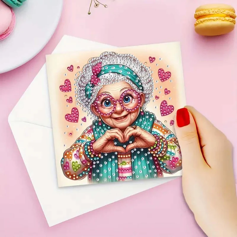 5D Diamond Painting Grußkarten – Herzliche Omas voller Liebe