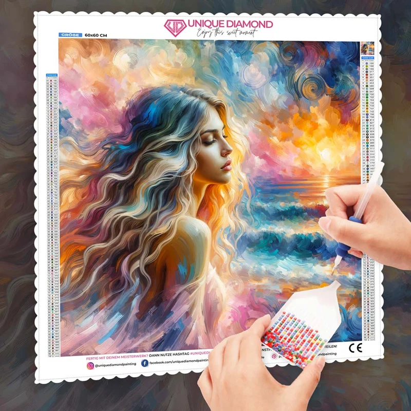 5D Diamond Painting – Aurora am Meer der Träume