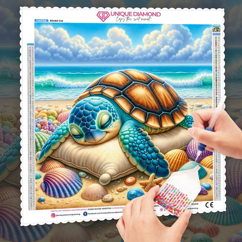 5D Diamond Painting – Träumende Schildkröte Mila