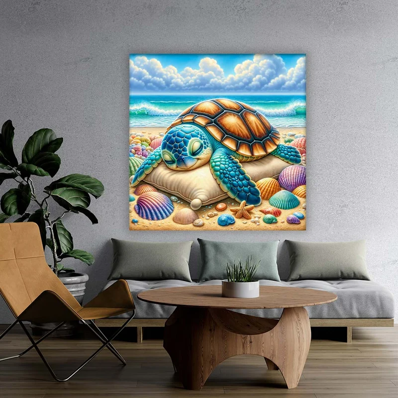 5D Diamond Painting – Träumende Schildkröte Mila