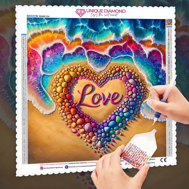 5D Diamond Painting – Herz aus Muscheln