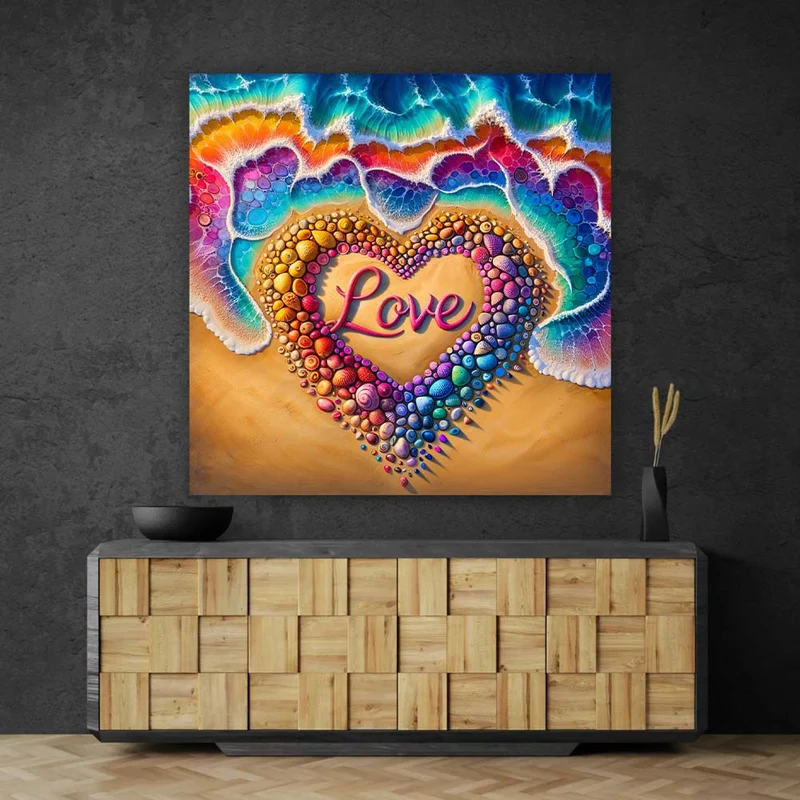 5D Diamond Painting – Herz aus Muscheln