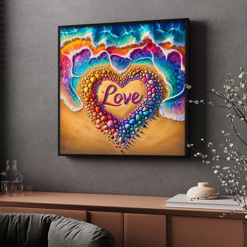 5D Diamond Painting – Herz aus Muscheln