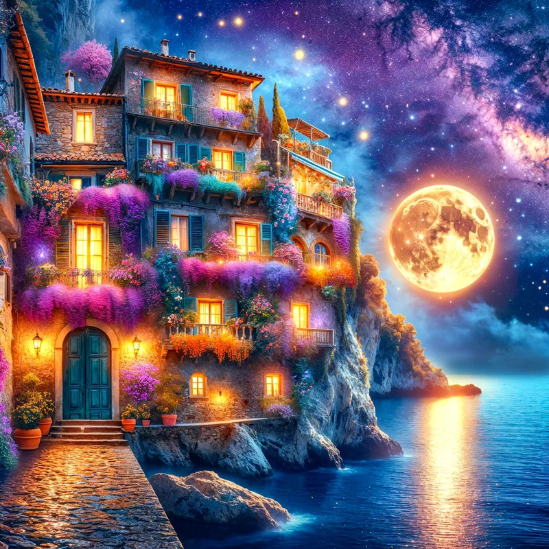 5D Diamond Painting – Mondnacht über Lavinia