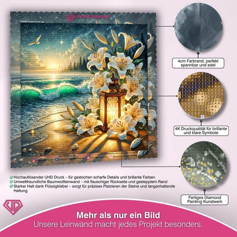 5D Diamond Painting – Lilienlicht am Abendmeer