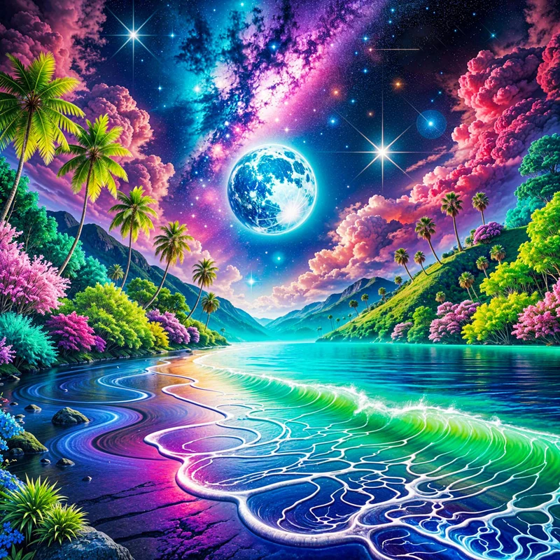 5D Diamond Painting – Luna Bay unter Sternenlicht