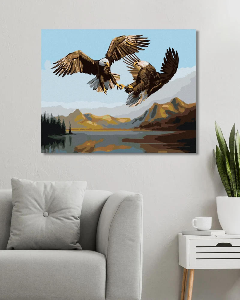 Diamond painting - ADLER IM KAMPF - NAHAUFNAHME (D. RUSTY RUST)