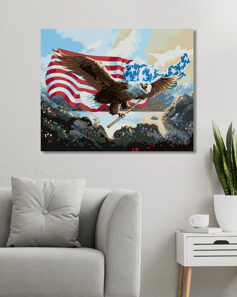 Diamond painting - ADLER MIT US-FLAGGE (D. RUSTY RUST)