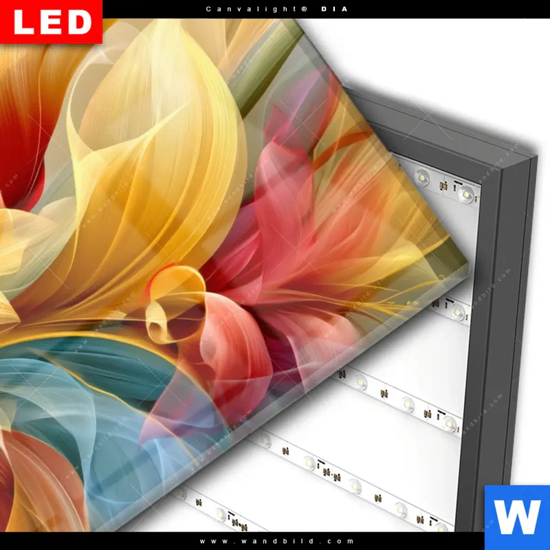 Wechselmotiv Acrylglas Canvalight® DIA | Leuchtende Lilienträume | Hochformat
