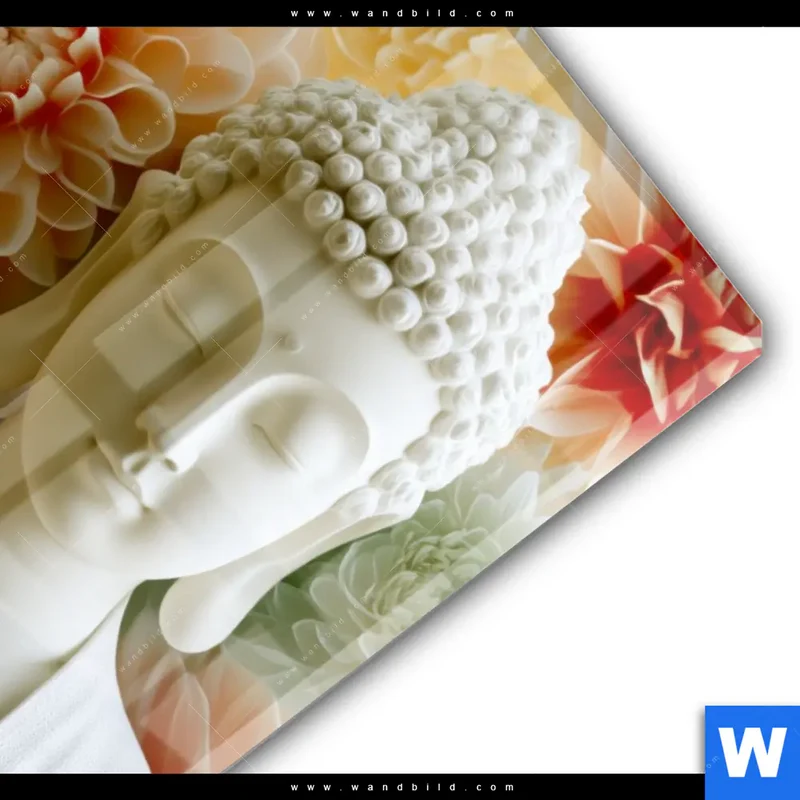 Acrylglasbild | Buddha im Blütenglück | Hochformat
