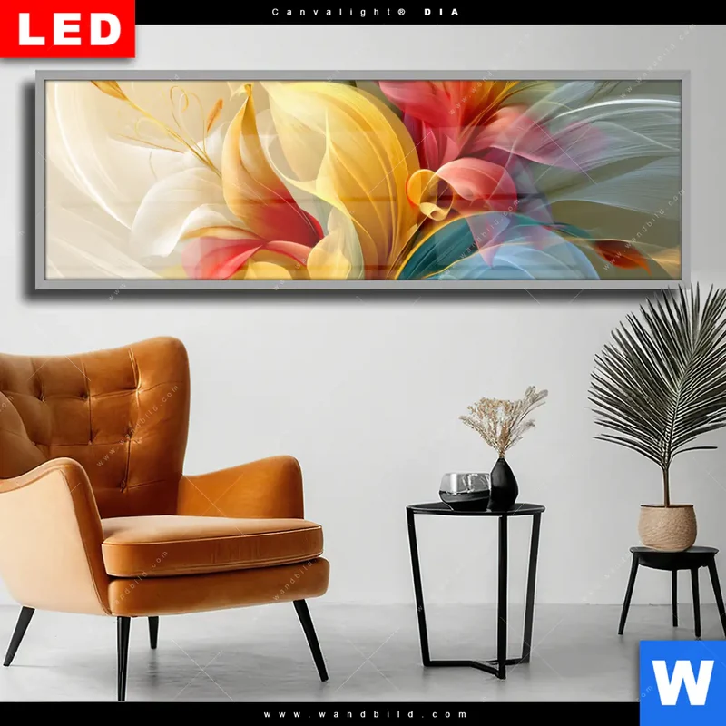 Wechselmotiv Acrylglas Canvalight® DIA | Leuchtende Lilienträume | Panorama