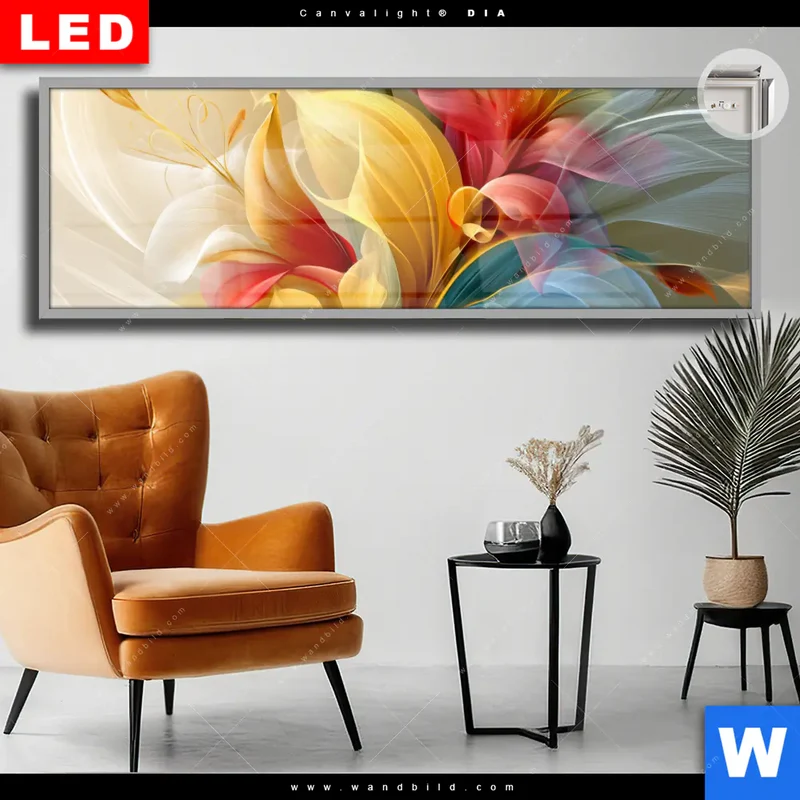 Leuchtbild Acrylglas Canvalight® DIA | Leuchtende Lilienträume | Panorama