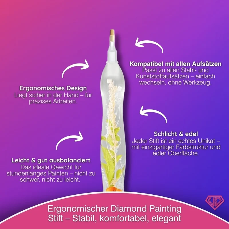 Diamond Painting Ergonomischer Premium-Stift – Golden Herb Bloom