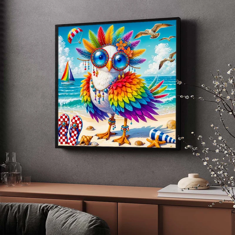 5D Diamond Painting – Eulalia, die Strandeule