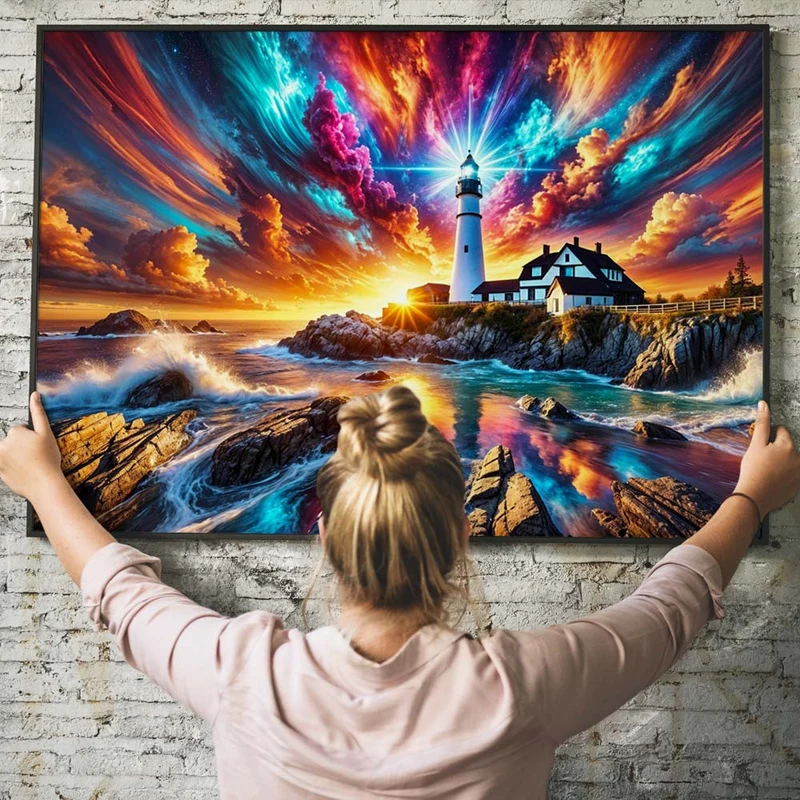 5D Diamond Painting – Leuchtturm der Farbenpracht
