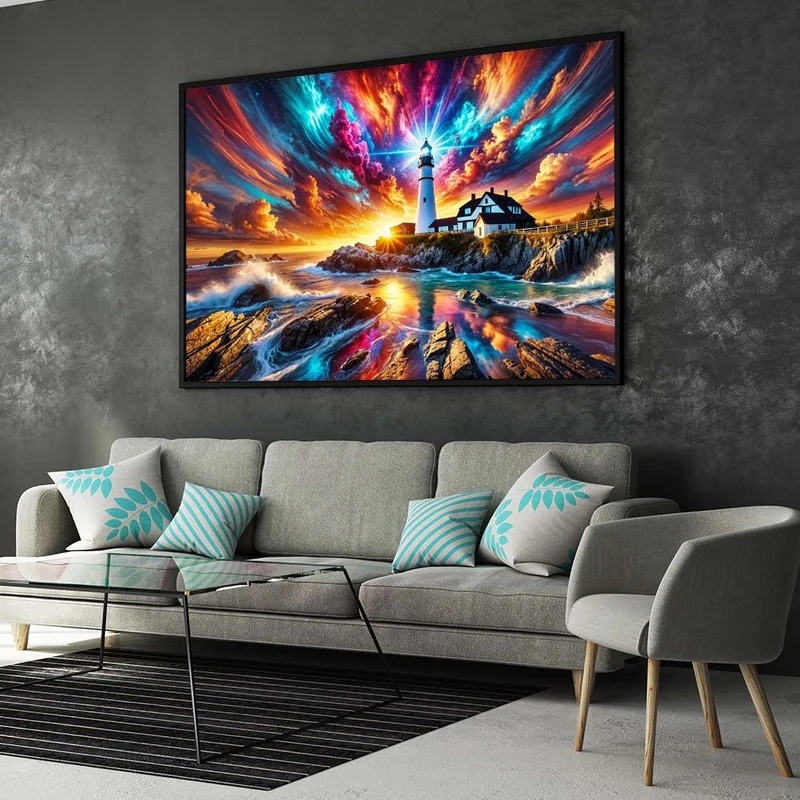 5D Diamond Painting – Leuchtturm der Farbenpracht