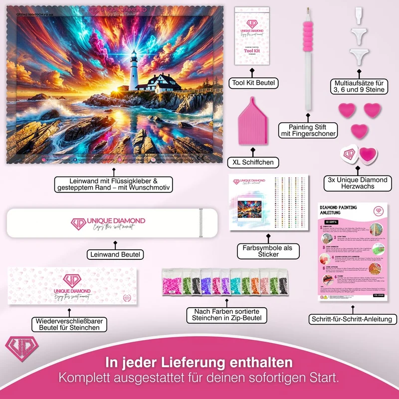 5D Diamond Painting – Leuchtturm der Farbenpracht