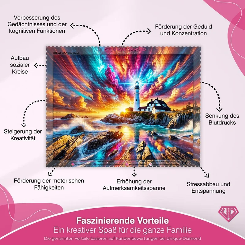 5D Diamond Painting – Leuchtturm der Farbenpracht