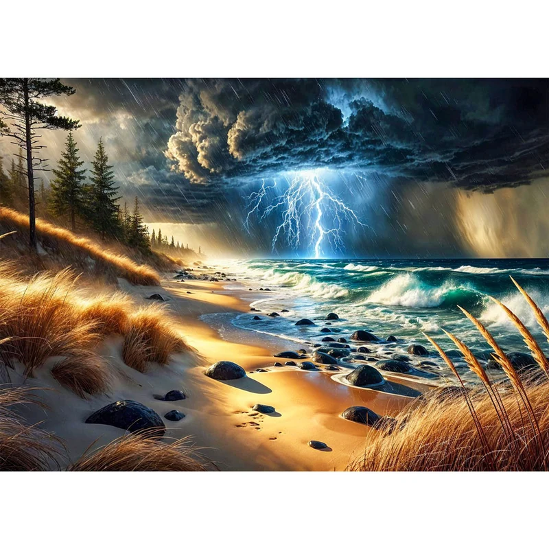 5D Diamond Painting – Sturmherz am Ozean
