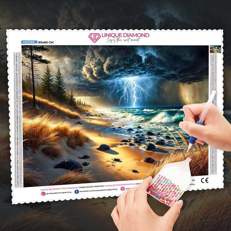 5D Diamond Painting – Sturmherz am Ozean