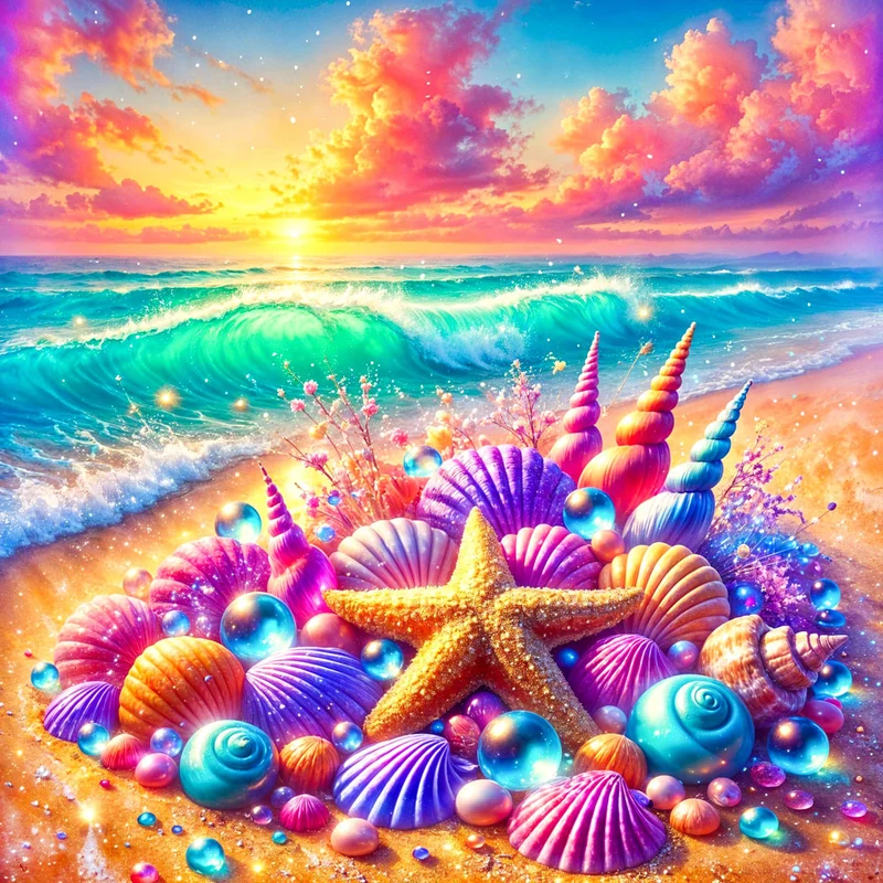 5D Diamond Painting – Schatz der Sonnenmuscheln