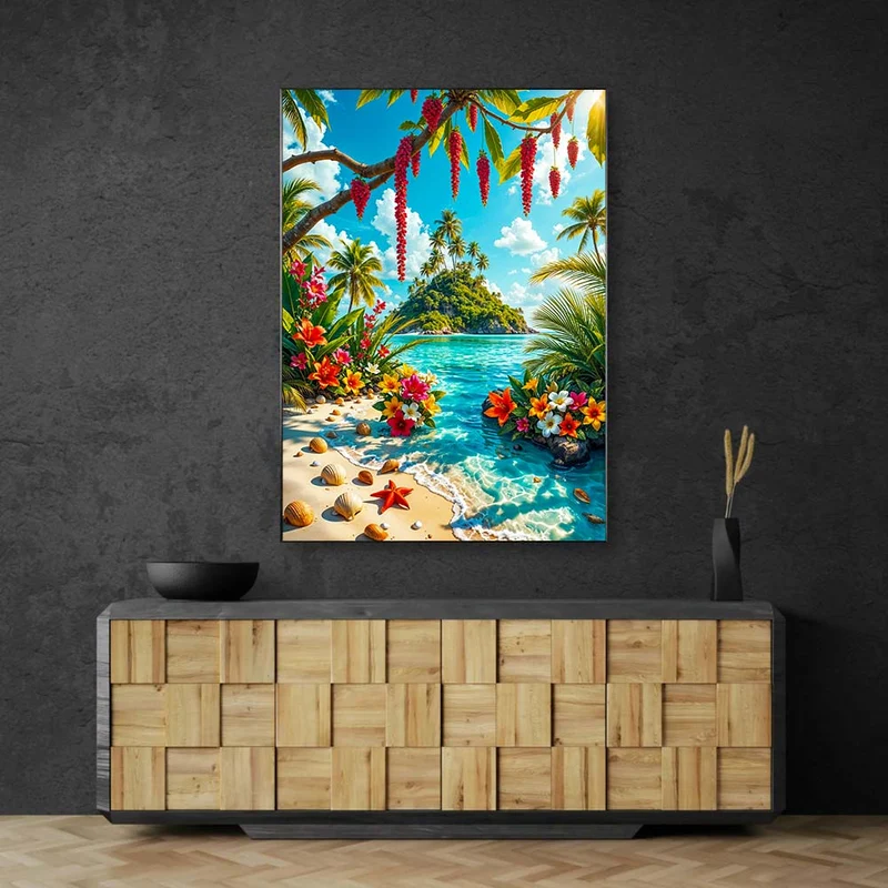 5D Diamond Painting – Insel der Blütenmagie