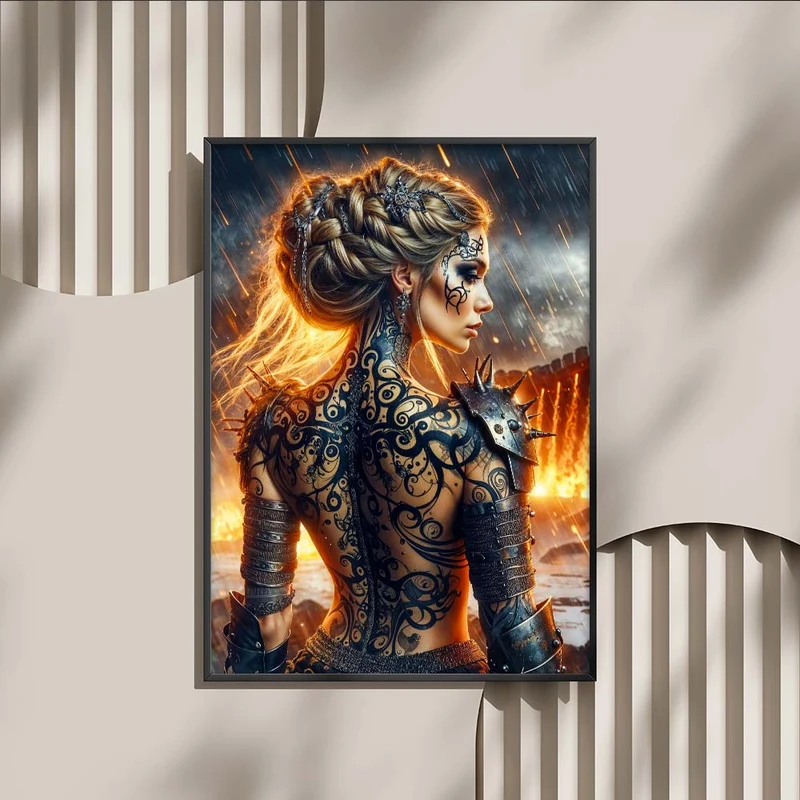 5D Diamond Painting – Valyria – Die Kriegerin aus Feuer und Schatten