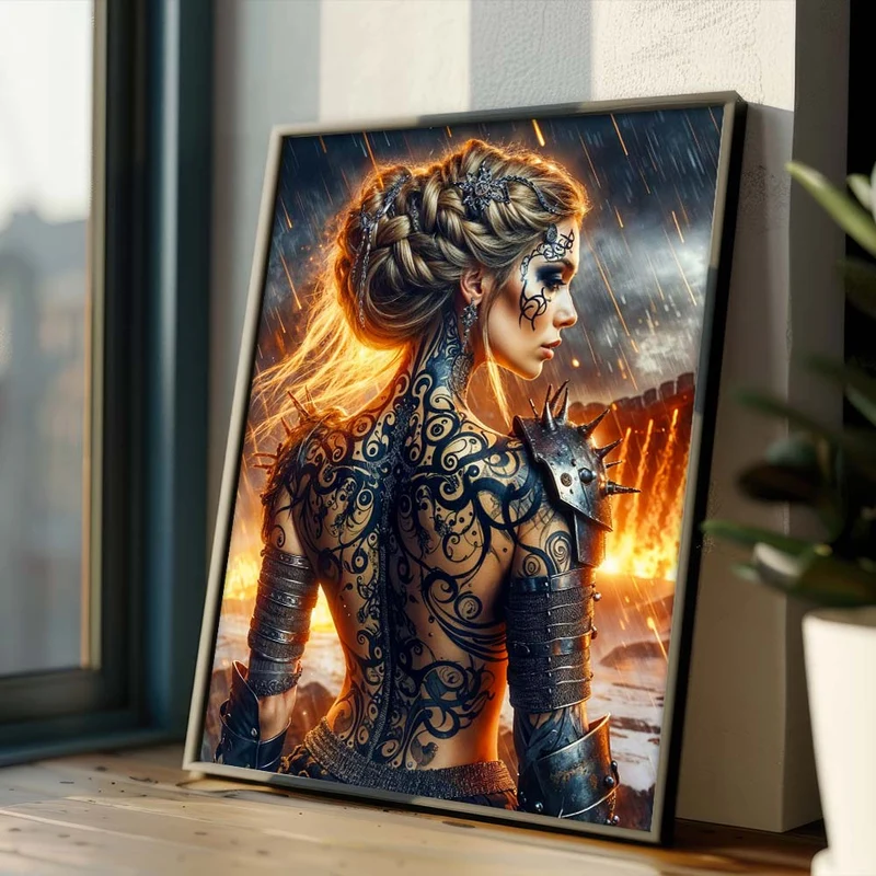 5D Diamond Painting – Valyria – Die Kriegerin aus Feuer und Schatten
