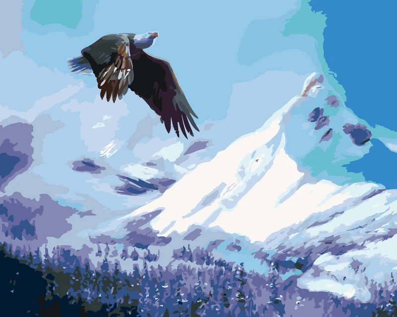 Diamond painting - ADLER ÜBER WASSER IM WINTER (D. RUSTY RUST)
