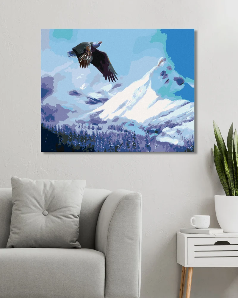 Diamond painting - ADLER ÜBER WASSER IM WINTER (D. RUSTY RUST)