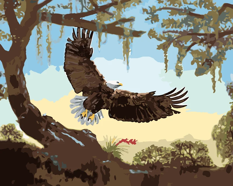 Diamond painting - ADLER BEIM ABFLUG (D. RUSTY RUST)