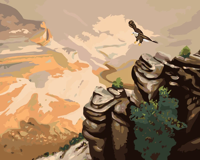 Diamond painting - ADLER ÜBER DEM FELSEN (D. RUSTY RUST)