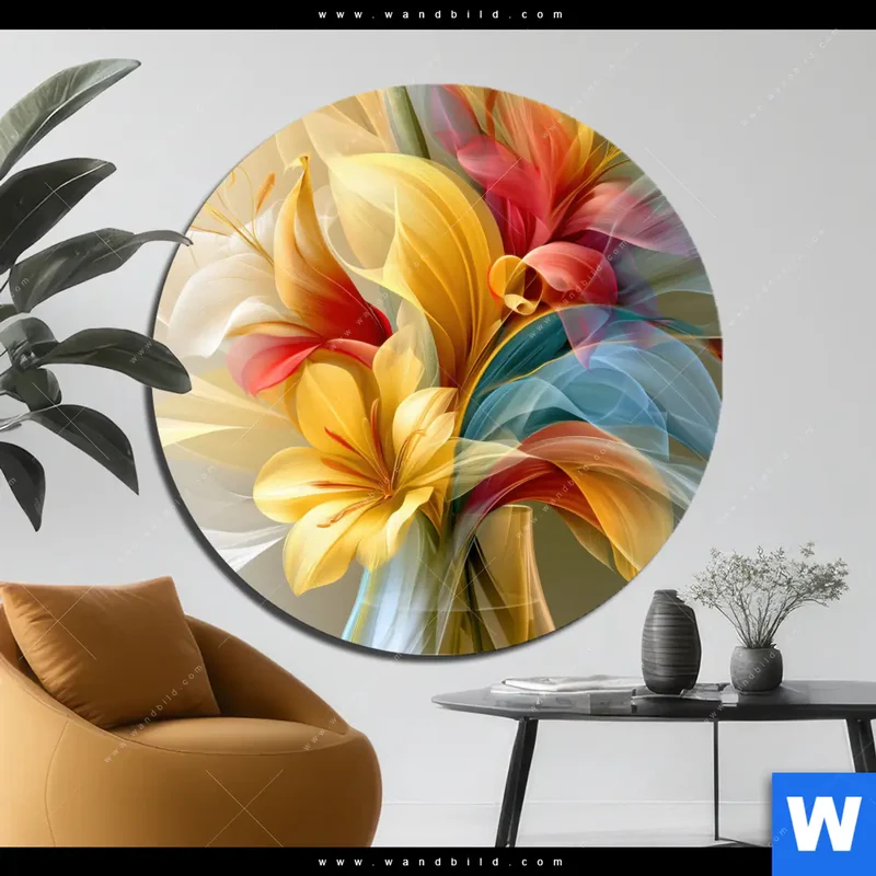 Alu-Dibond Bild | Leuchtende Lilienträume | Rund