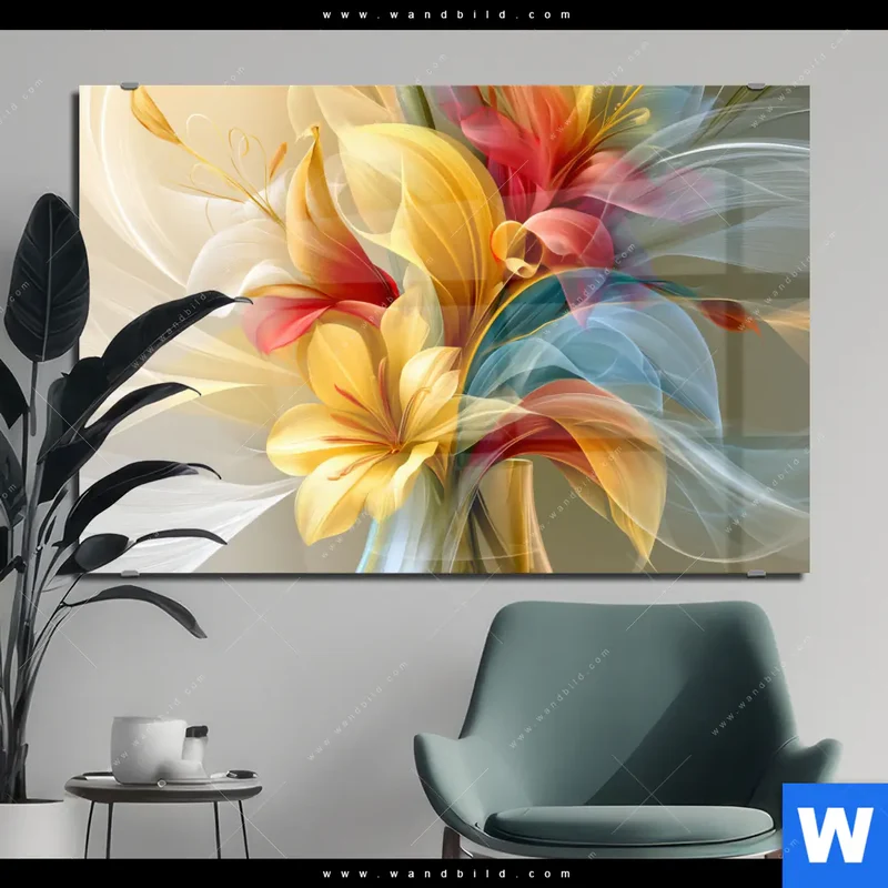 Acrylglasbild | Leuchtende Lilienträume | Querformat