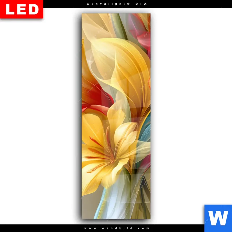 Wechselmotiv Acrylglas Canvalight® DIA | Leuchtende Lilienträume | Schmal