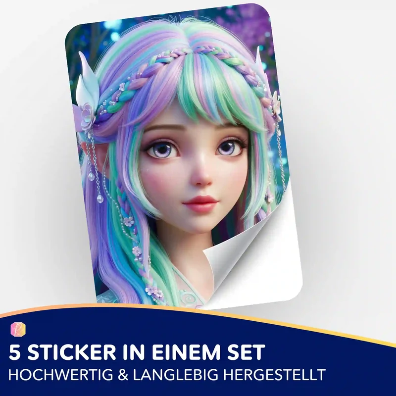 Aufkleber 5er-Set - Feenprinzessin Elara