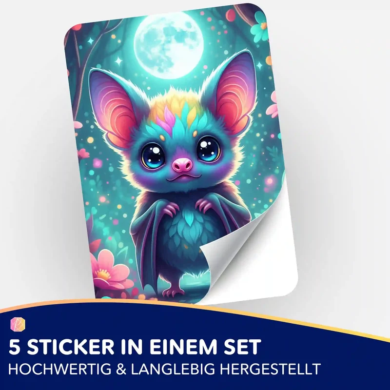 Aufkleber 5er-Set - Freddy Fledermaus