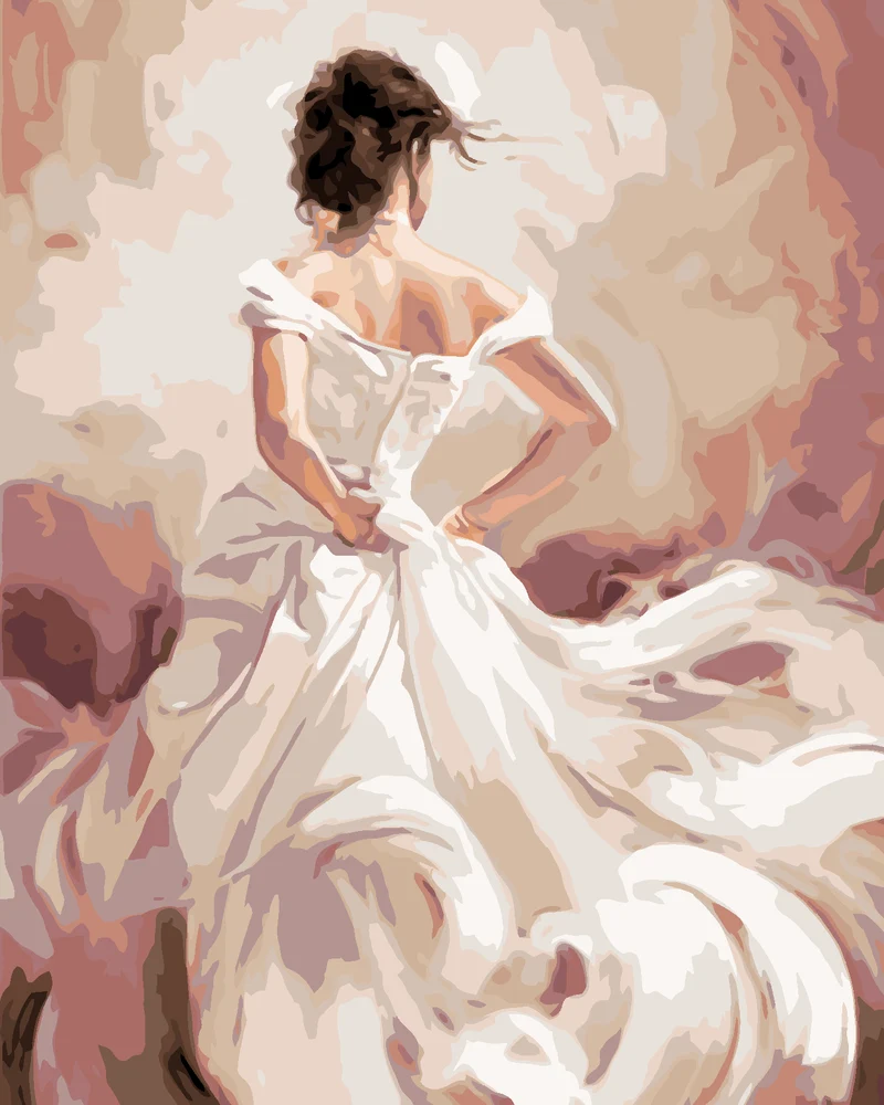 Diamond painting - SCHÖNES WEISSES KLEID