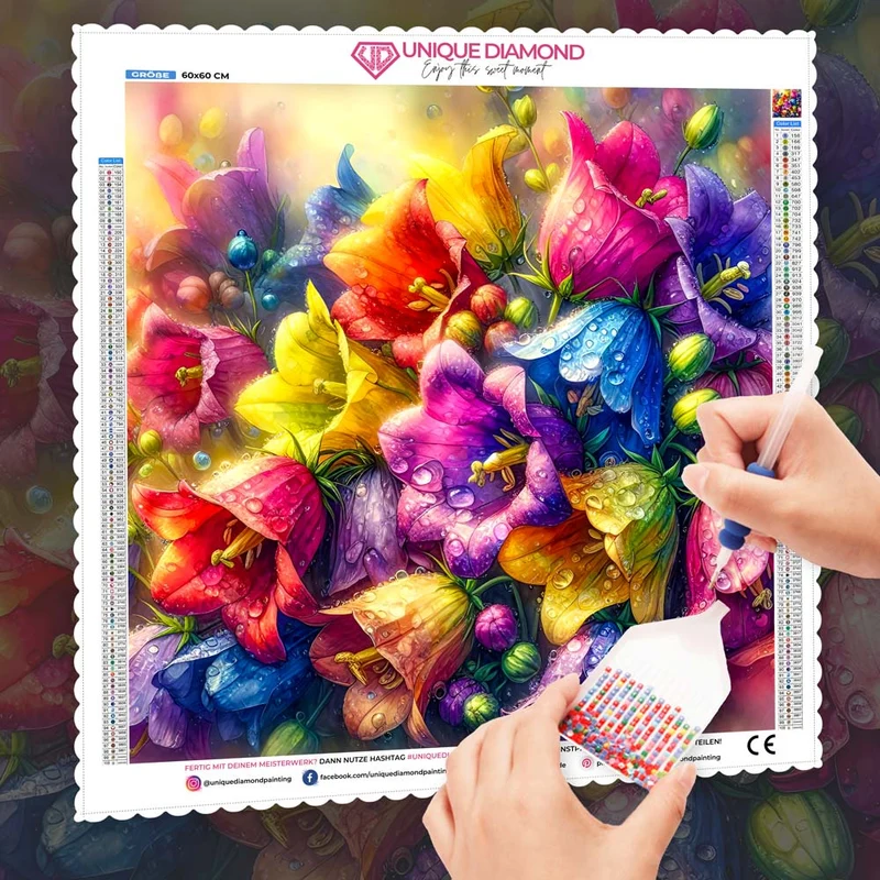 5D Diamond Painting – Tautropfen der Farbenpracht