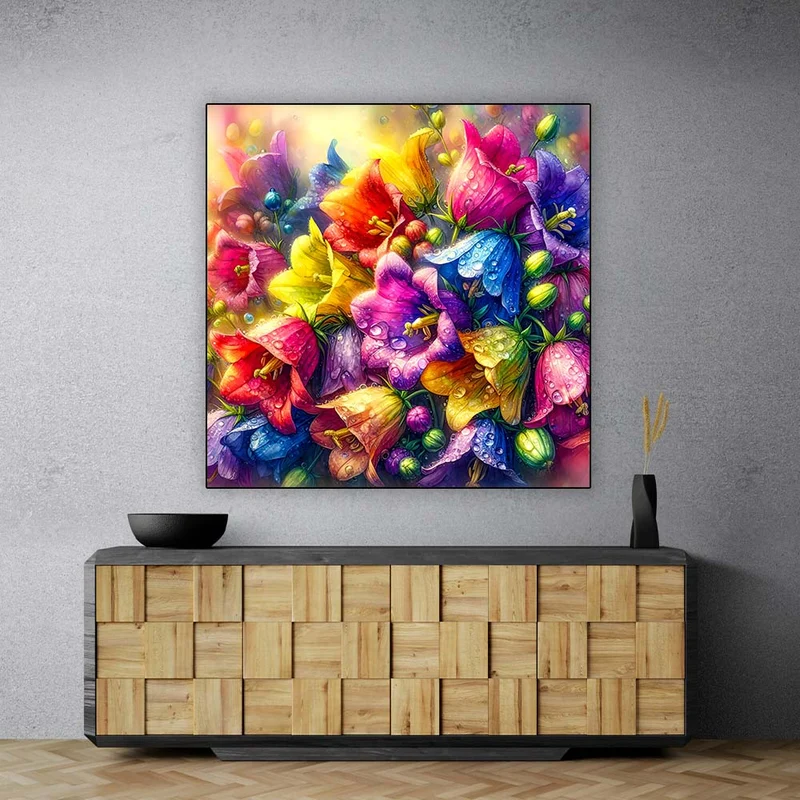 5D Diamond Painting – Tautropfen der Farbenpracht